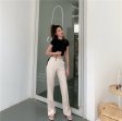 Pantalones de chándal rectos elegantes de moda de verano de cintura alta para mujer