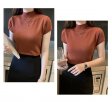 New Summer Fashion Knitt Short-sleeved T-shirt Women