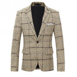 Blazer Veste Costume à carreaux Manteau Homme Slim Fit Robe Tops Vêtements