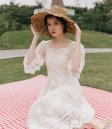 Women Retro Dress French Style Casual Slim Fairy Dress