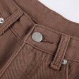 Jean marron vintage pour pantalon en denim large classique femme