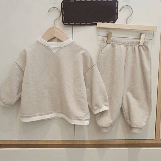 Conjunto de ropa para niños Sudadera de manga larga de algodón Pantalones casuales