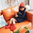 1 pieza calcetines de algodón estilo navideño para niños, niñas y niños - rojo