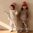 Traje de manga larga Chándal para niñas y niños Trajes suaves de color sólido