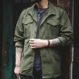 Vestes Pour Hommes Veste En Jean Surdimensionnée Vert Armée Militaire Vintage