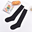 1 Pcs Chaussettes En Coton De Couleur Soild Pour Femmes - Noir