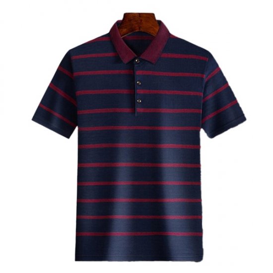 Chemise d\'été en coton à manches courtes et col boutonné pour hommes