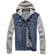 New Denim Jacket Men Hooded Sportswear Outdoors Fashion Giacche